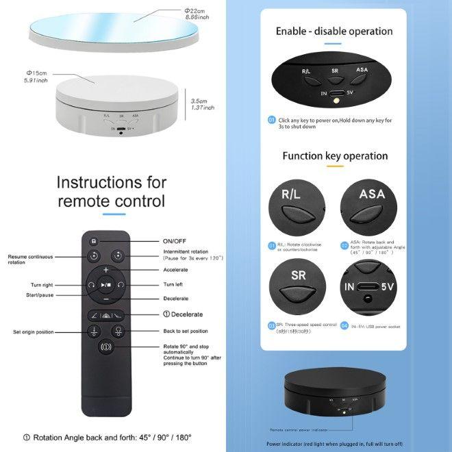 Image du produit MU Classic Miroir électrique 360° Plateau tournant (Autres accessoires)
