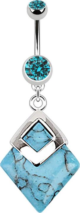 Immagine prodotto Star Piercing Banana in argento con ciondolo in pietra turchese (Mnerale, senza ottone, Acciaio chirurgico 316L)