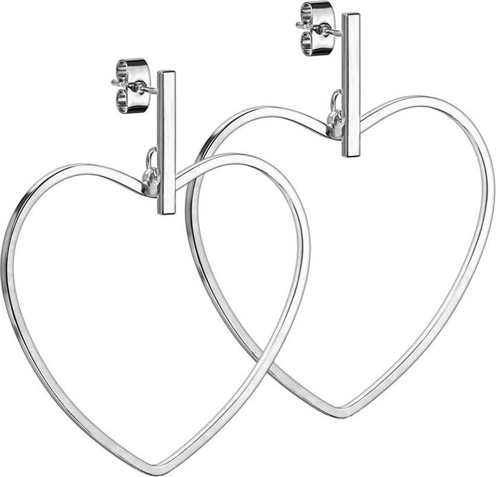 Star Piercing Ohrstecker silber Balken Anhänger Herz (ohne Messing, Chirurgenstahl 316L)