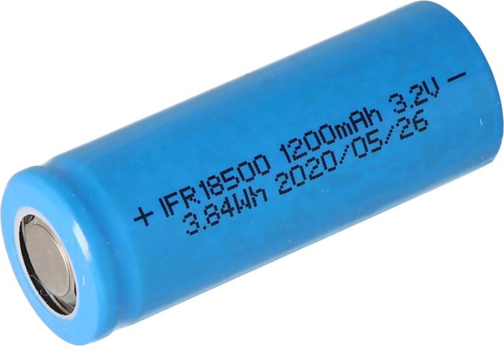 Actual product image EIZfan Battery IFR 18500 Flat Top without head unprotected (1 pcs., 18500, 1200 mAh)