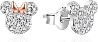 Agato - Minnie and Mickey asymmetrical silver earrings AGT-ED022PW