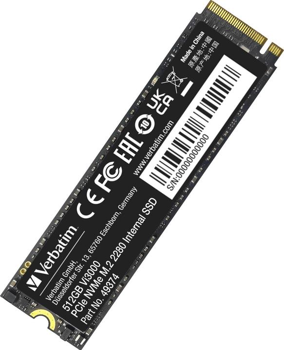 Productafbeelding Verbatim SSD Vi3000 PCIe NVMe M.2 (512 GB, M.2 2280)