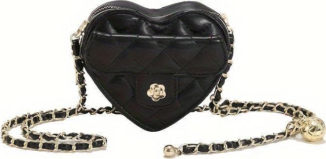 Only-Bags.Store Herzförmige Mini-Kreuztasche, Mode bestickte PU-Ledertasche, niedliche trendige Accessoire