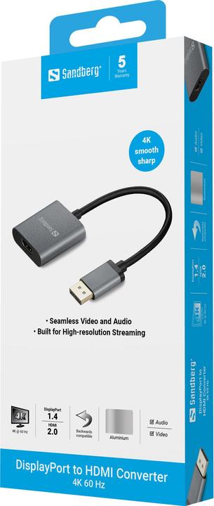 Actual product image Sandberg DisplayPort — HDMI (Typ A) (HDMI, 200 cm)