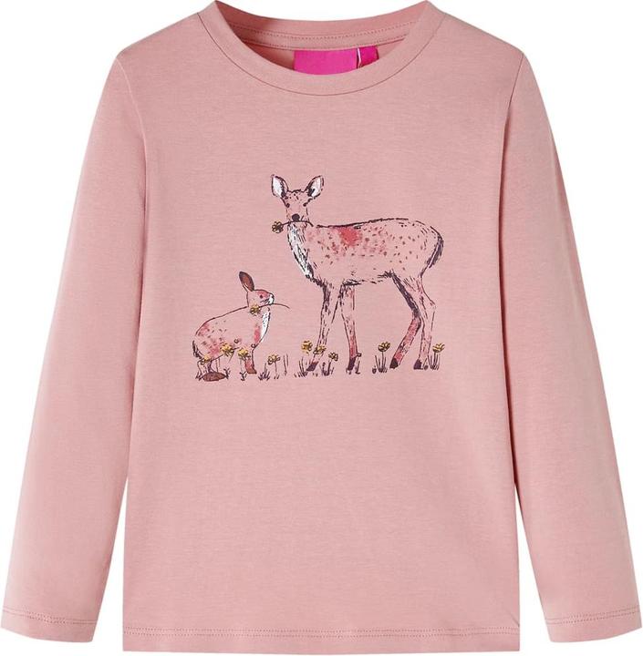 VidaXL Kinder-Langarmshirt Rosa 128,Material: 95 % Baumwolle. 5 (128)
