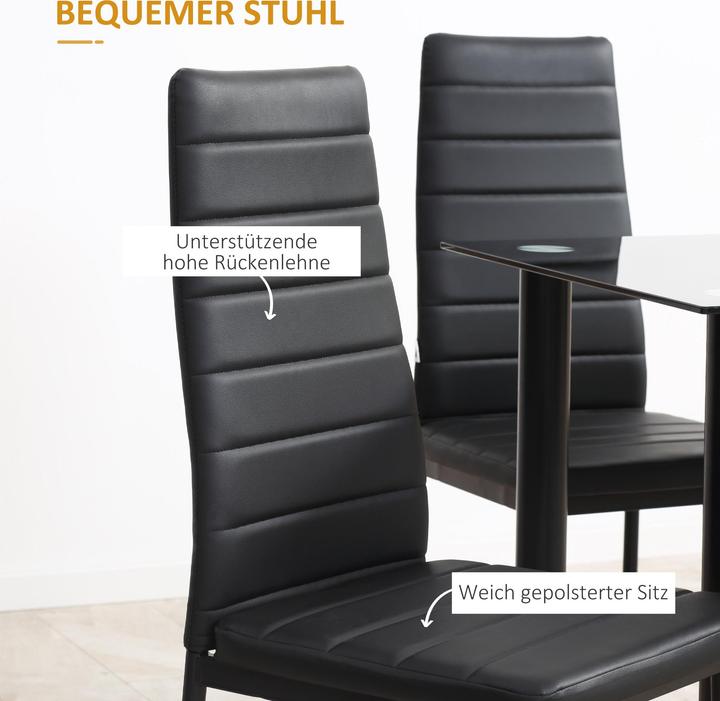 Image du produit Homcom Ensemble de salle à manger avec 4 chaises (120 x 60 x 97 cm)