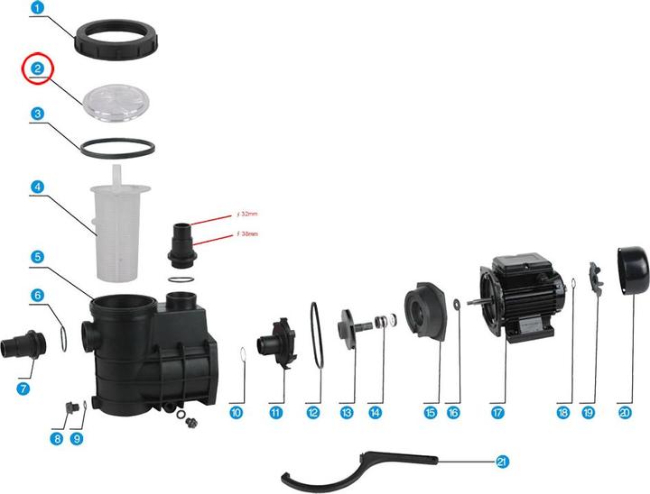 Produktbild SunSun Ersatzteil Schwimmbadpumpe HZS-200/300 Transparenter Filter Deckel
