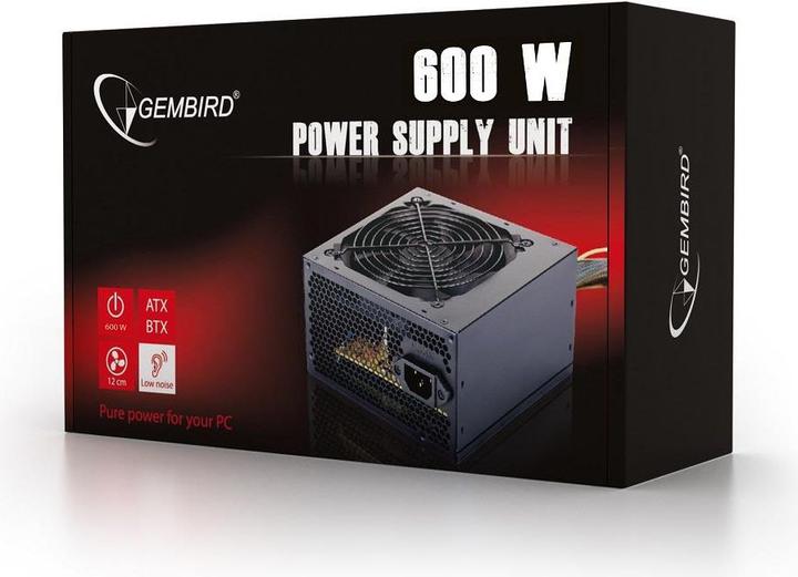 Produktbild Gembird Power supply ATX 80+Bronze aktywne PFC, fan (600 W)
