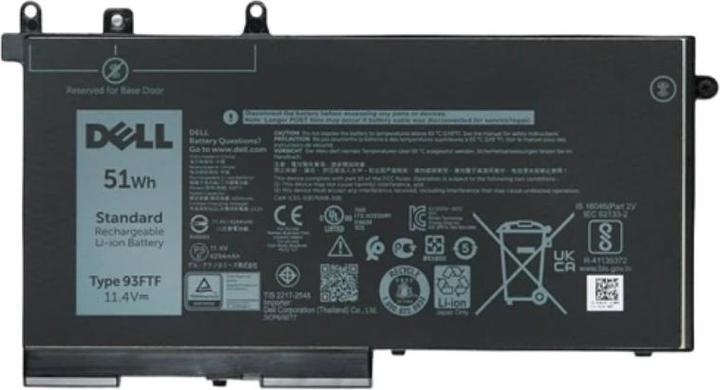 Actual product image Dell Battery 51WHR 3 Cell Lithium Ion - Battery (3 Cells, 4100 mAh)