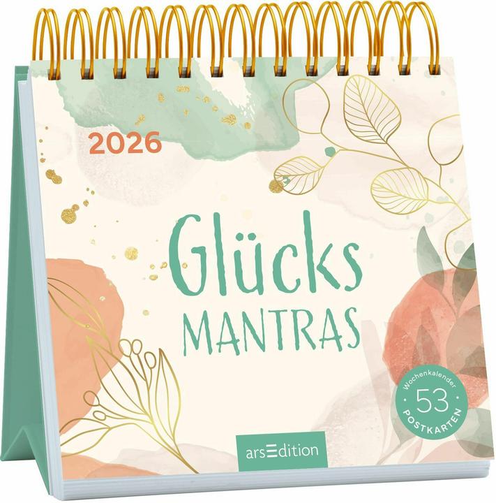 Actual product image Postkartenkalender Glücksmantras 2026 (Hardcover, German)