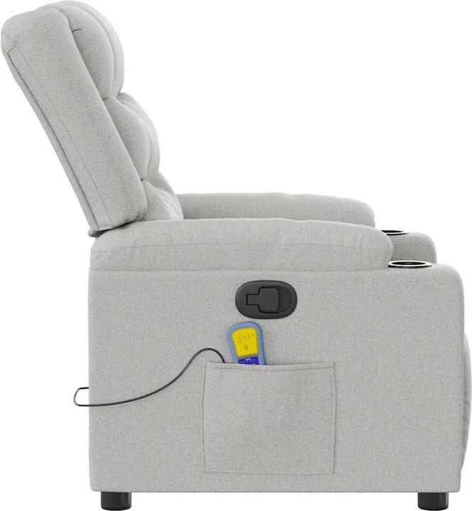 Actual product image VidaXL Massage chair cloud grey fabric
