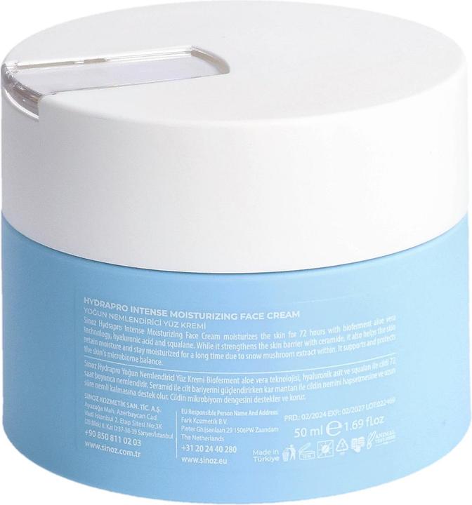Actual product image Sinoz Hydrapro Intensive Moisturizing Facial Cream 50ml (50 ml, Face balm)