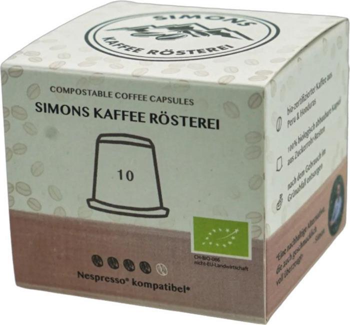 Produktbild Simons Kaffee Rösterei Kompostierbare Kaffeekapseln rot (Espresso/Lungo) Bio (10 x Port.)