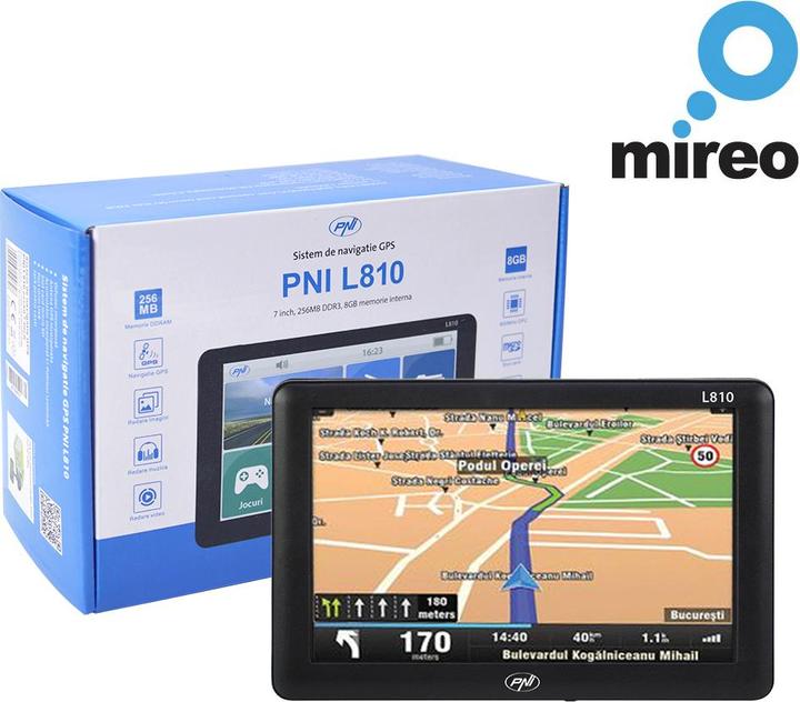 Actual product image PNI GPS navigation system L810 7-inch screen, European map Mireo Don't Panic + Lifetime maps (7")