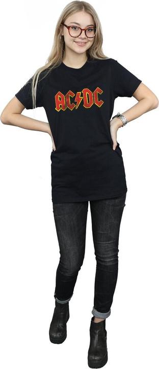 Immagine prodotto AC/DC Maglietta Boyfriend da donna/donna in cotone con logo invecchiato (M)