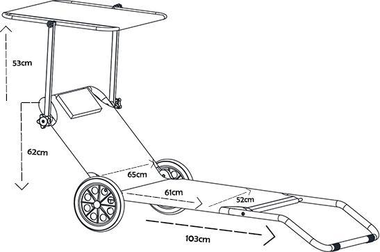 Immagine prodotto VCM Lettino con ruote e tettuccio parasole (165 cm)