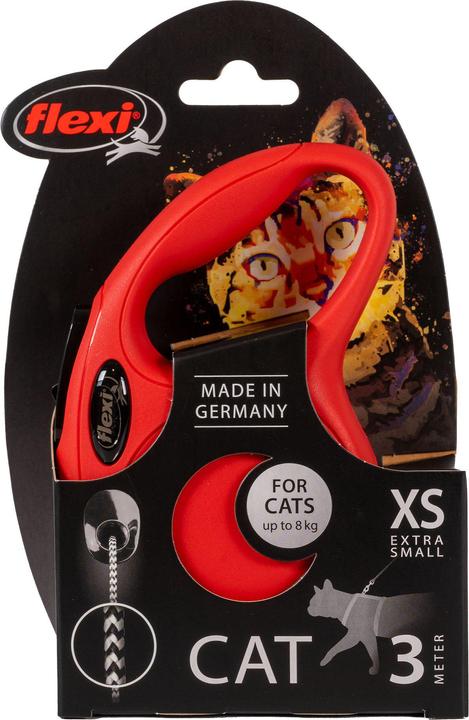 Produktbild Flexi Retractable leash NEW CLASSIC CAT XS, 3 m red rope (XS, Katze, Hundesport)