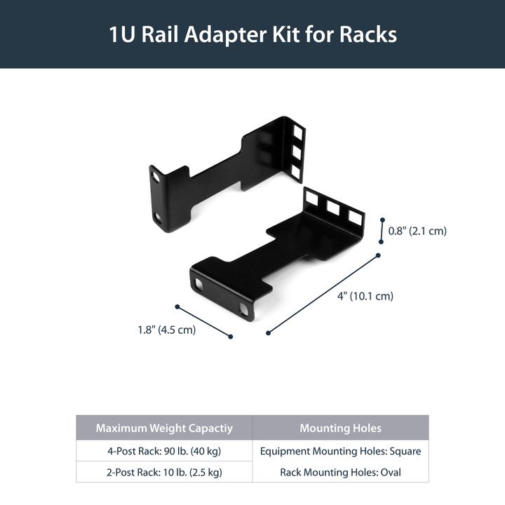 Actual product image StarTech 4in Rack Depth Adapter - 1u