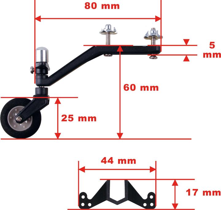 Actual product image Modellbau Lindinger rear landing gear set 20-60 class