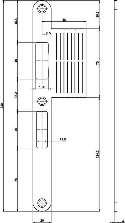 Produktbild MSL Haupt-Lappenschliessbleche B-40341H (Türgriff)