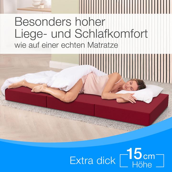 Actual product image Bestschlaf Klappmatratze, 3-teilige Faltmatratze, Reisebett, Gästematratze (75 x 195 cm, Foam core)