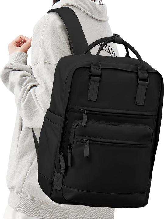 Only-Bags.Store Solide Farbe Computer Laptop-Rucksack, einfache Preppy-Stil Schultasche, lässig Nylon Reise Sport