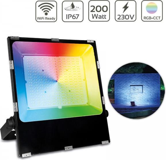 Actual product image Milight RGBW radio professional LED floodlight 200W IP65 with remote control (17000 lm, IP65)