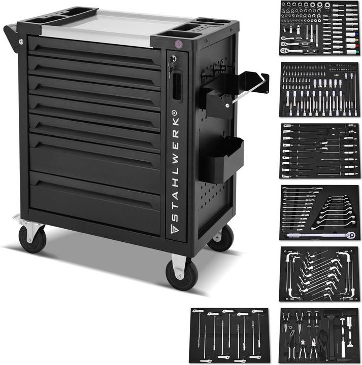 Stahlwerk Chariot d'atelier PHOENIX Chariot à outils Chariot de montage 262 outils CrV (262 x)