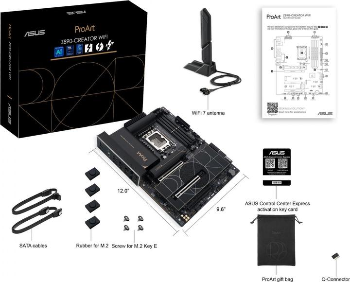 Actual product image ASUS MB PROART Z890-CREATOR WIFI (Intel,LGA1851,DDR5,ATX) (LGA 1851, Intel Z890, ATX)