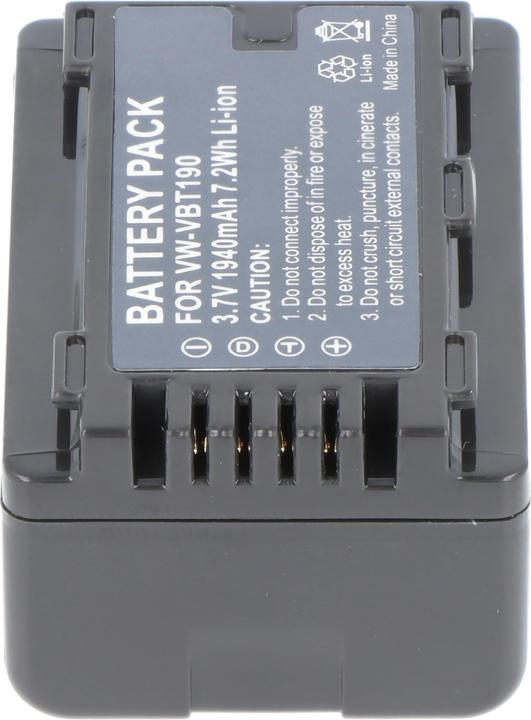Actual product image Panasonic Akku VW-VBT190, decoded VW-VBT190E-K, VW-VBT190 (Camera battery)