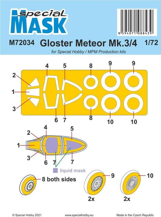 Actual product image Special Hobby Gloster Meteor Mk.3/4 MASK