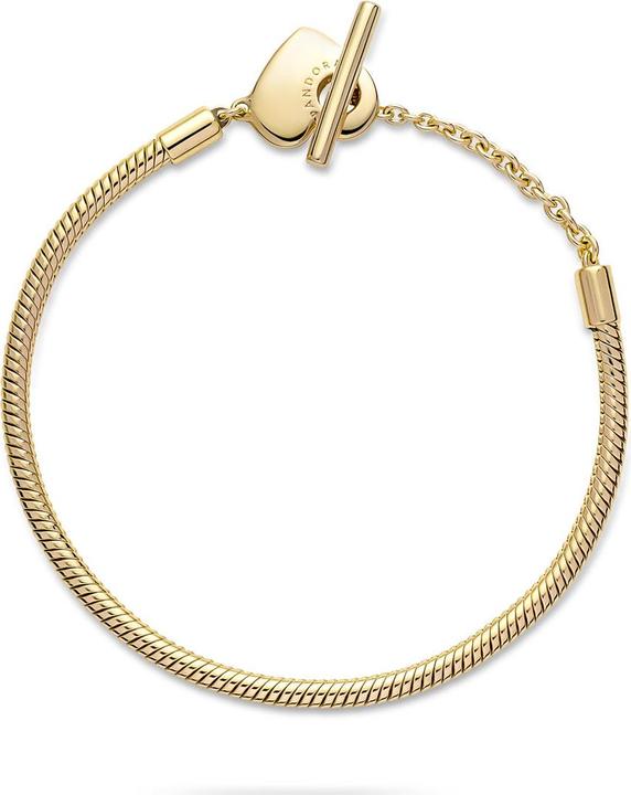 Immagine prodotto Pandora Bracciale in oro 14k Moments Heart T Clasp Snake Link (19 cm, Dorato, Argento 925)