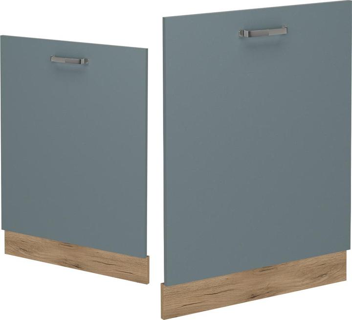 Actual product image Vichy Geschirrspülblende R-Line, Blau-Grau/Goldkraft Eiche, 60 cm, AP Anthrazit