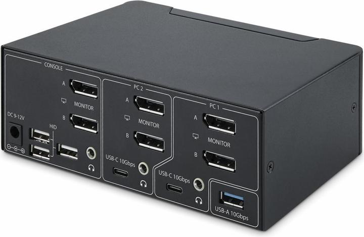 Actual product image StarTech COM 2-Port Dual-Monitor DisplayPort KVM Switch DP 1.4 8K 60Hz 4K 144Hz 2x USB 3.2 10Gbps Po