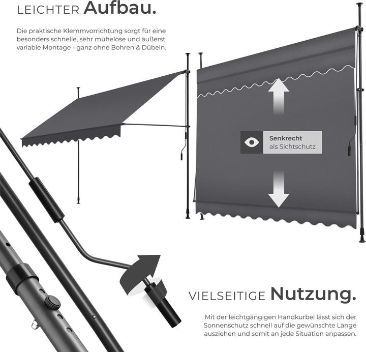 Immagine prodotto tectake Tenda da sole a morsetto (3 m)