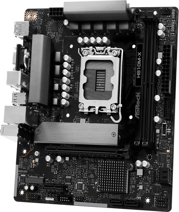 Actual product image AsRock MB Intel 1851 H810M-X (Socket S1, Intel H810, mATX)