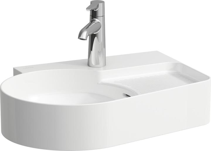 Produktbild Laufen VAL Aufsatzwaschtisch, ohne Hahnloch, mit Überlauf, 530x400mm, semi-trockener Bereich rechts (530 mm, 400 mm)