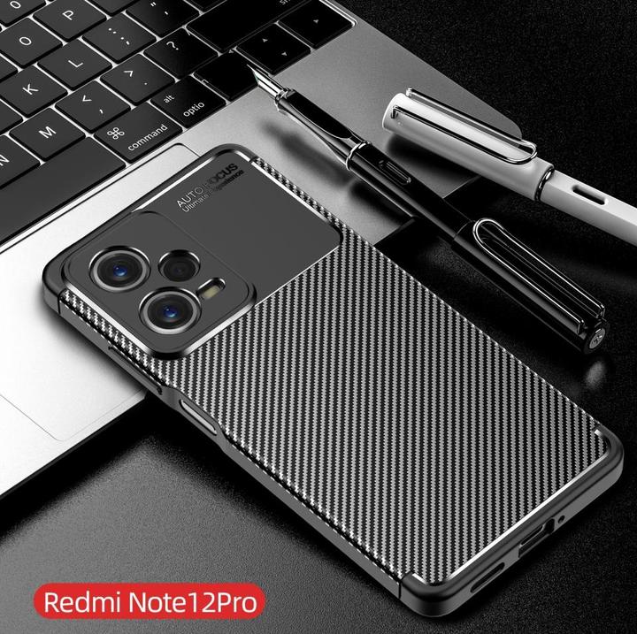 Produktbild Screenguard Xiaomi Redmi Note 12 Pro 5G Hülle Carbon Design TPU Case (Xiaomi Redmi Note 12 Pro 5G)