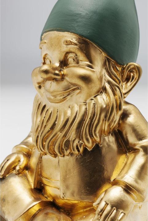 Actual product image Kare Design Deco Figurine Zwerg Sitting Gold Green 19cm (11 x 11 x 21 cm)