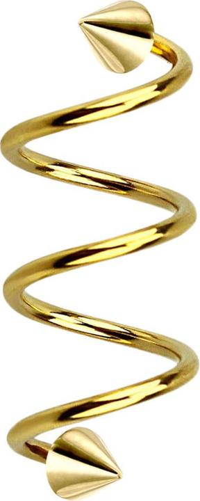 Star Piercing Micro Spirale vergoldet mit zwei Cones (ohne Messing, Chirurgenstahl 316L)