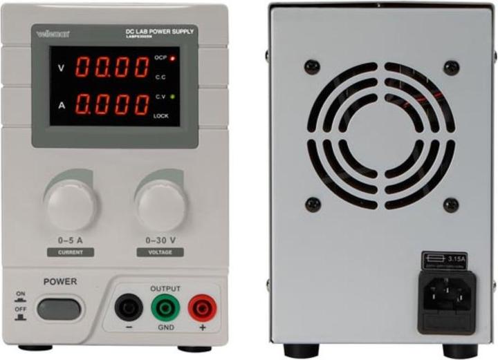 Actual product image Velleman DC LABORATORY POWER SUPPLY 0-30 VDC / 0-5 A MAX. WITH 2 LED DISPLAYS