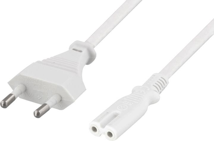 Actual product image Deltaco Ojordad apparatkabel CEE 7/16 till IEC 60320 C7 3m max 250V/2.5A (3 m)