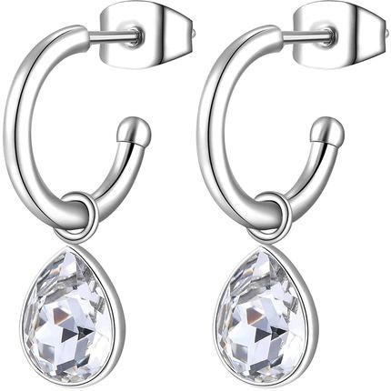 Immagine prodotto Sagapo S'Agapµ - Orecchini rotondi con cristalli chiari 2in1 Lucky Light SKT21