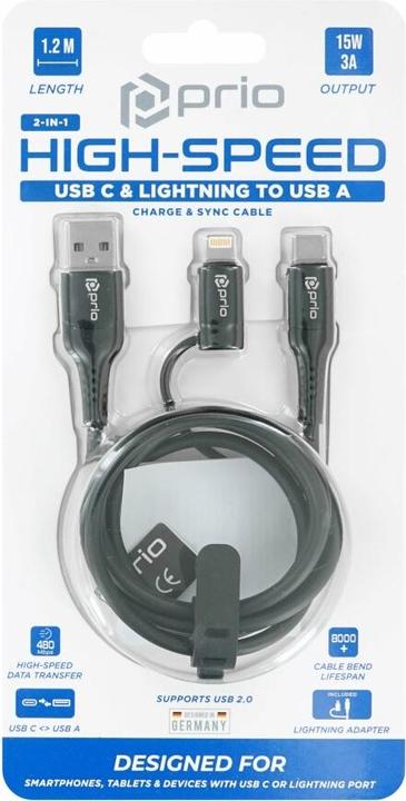 Produktbild prio 2in1 (1.20 m, USB 2.0, 15 W)