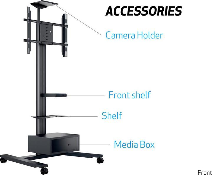 Produktbild Multibrackets M Public Display Stand 180 HD Single Black (Gerätespezifisch, 80", 60 kg)