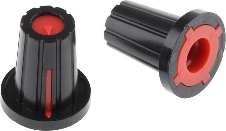 Rs Pro Potentiometerknopf, Kunststoff, schwarz, 19.5mm, Packung à 5 Stück