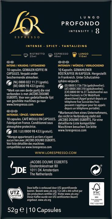 Produktbild L’OR Espresso Lungo Profondo (10 x Port.)