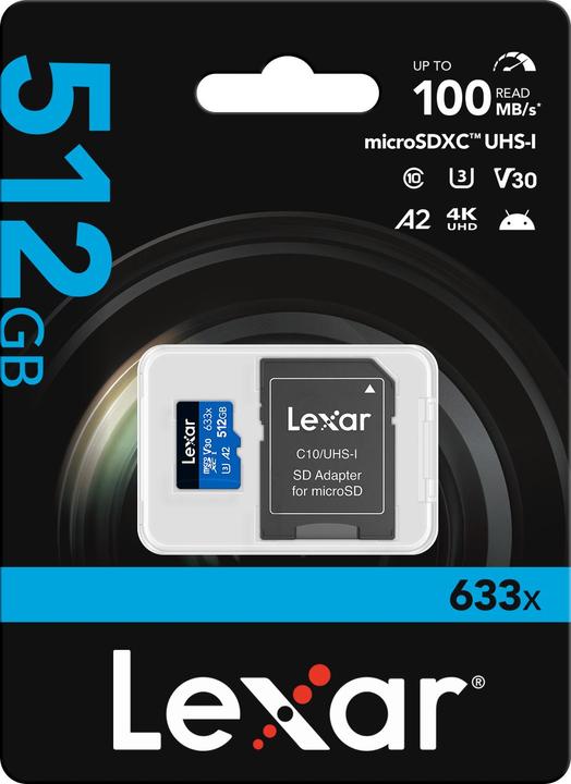 Image du produit Lexar High-Performance (512 Go, microSDXC, U3, UHS-I)
