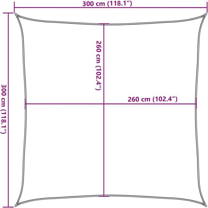 Image du produit VidaXL Sonnensegel farbe 100% Polyester Oxford (3 x 3 m)