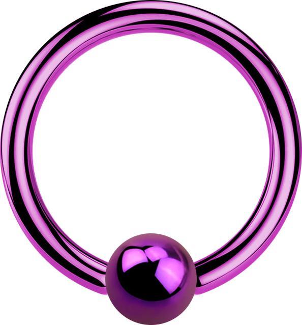 Star Piercing Micro Ball Closure Ring violett mit Titanium Schicht (Chirurgenstahl 316L, ohne Messing)